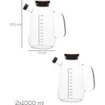 Porsima LM-0109 Livra Kapaklı Borosilikat Cam 2li Yağlık Sirkelik Yağdanlık Seti 1000ML - Şeffaf - 1 lt