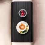 Porsima LM-2005 Bambu Ahşap Kanepe Kenarı Sehpa Yan Sehpa Katlanabilir Koltuk Kenarı Tepsisi 37x68cm