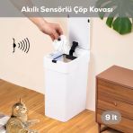 Porsima Me-06 Hareket Sensörlü 9Lt Sessiz Banyo Mutfak Çöp Kovası