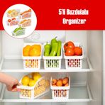 Porsima Org-20-5 5li Çok Amaçlı Plastik Dolap Içi Düzenleyici Saklama Kutusu Organizer Sepet - Beyaz Beyaz