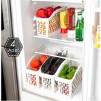Porsima Org-22 Çok Amaçlı Buzdolabı Içi Düzenleyici Sebze Meyve Organizer Sepet (4 Adet) - Beyaz