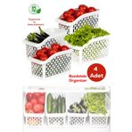 Porsima Org-23 4lü Çok Amaçlı Plastik Dolap Içi Düzenleyici Saklama Kutusu Organizer Sepet - Beyaz