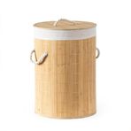 Porsima Pbt-052 Kapaklı Kirli Çamaşır Sepeti Yuvarlak - Bambu Kirli Çamaşır Sepeti Bambu