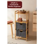 Porsima Pbt-714 Ahşap Bambu Banyo Mutfak Organizeri 3 Raflı Çok Amaçlı Banyo Mutfak Düzenleyici Organizer Banyo Mutfak Dolabı Sebzelik Organizeri