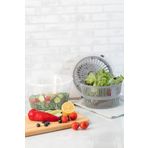 Porsima Pratik Salata Kurutucu - Meyve Sebze Yeşillik Yıkama Kurutma Kabı Gri