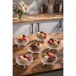 Porsima RYGX074-1 Dream Bowl 6lı Ayaklı Cam Kase Puding Tatlı ve Dondurma Kasesi Lokumluk Şekerlik Kase Seti Çerez Kasesi 11X11CM - 6 Adet