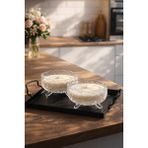Porsima RYGX074-2 Dream Bowl 6lı Ayaklı Cam Kase Puding Tatlı ve Dondurma Kasesi Lokumluk Şekerlik Kase Seti Çerez Kasesi 11X11CM - 6 Adet