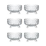 Porsima RYGX074-2 Dream Bowl 6lı Ayaklı Cam Kase Puding Tatlı Ve Dondurma Kasesi Lokumluk Şekerlik Kase Seti Çerez Kasesi 11x11Cm