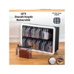 Porsima Simple 1165 Random 12'li Standlı Kendinden Yapışkanlı Kaşıklı Kapaklı Baharatlık Saklama Kabı Seti - Siyah Beyaz