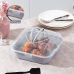 Porsima Soft Gri Pasta Kek Börek Saklama Kabı - Plastik Pasta Börek Taşıma Çantası - Kilitli Kek Fanusu