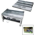 Portable Grill Komple Katlanır Portatif - Pratik Galvaniz Metal Mangal 27 x 40 x 20 cm
