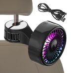 Portatif Araba Fanı - Araba Soğutma Fanı | Kablolu ve Sabit Tokalı Kanca Fonksiyonlu Araba Koltuğu İçin Soğutma RGB Aydınlatma Yükü 22 Lb 3 Vitesli Jpsdows