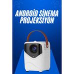 Portatif Hd Ayaklı Projeksiyon Cihazı, Android Işlemcili, Çok Renkli Sinema Projektörü