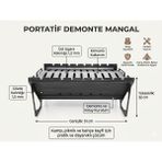 Portatif Katlanabilir Kamp Mangalı - 1.5mm Kalın Sac Demonte Piknik Barbeküsü 51 cm - 33/45/26