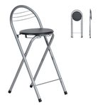 Portatif Katlanır Bar Tabureleri Arkalıklı 4'lü Set 57 cm Yüksek Koltuk Kapalı/Dış Mekan Kullanımı Hafif Merdiven Tasarımı Avlular, Kamp ve Etkinlikler için İdeal
