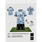 Portekiz 24/25 Yeni Sezon C.ronaldo Beyaz Unisex Çocuk Alt-Üst Forma Takımı Bileklik+Çorap Hediyeli