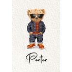 Porter: Cahier personnalisé avec prénom Porter | Cadeau d'anniversaire pour enfant, garçon, homme, copain ... | Nounours | 110 pages lignée, Petit Format 6x9 pouces (15,24 x 22,86 cm)