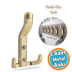 Portmanto Parlak Gold Dolap Askılık Duvar Askılığı Vestiyer Mutfak Elbise Kıyafet Askı (1 Adet)