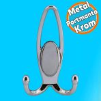 Portmanto Vestiyer Duvar Askısı Metal Dolap Elbise Askılığı Krom - Krom Kapak