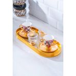 Portofina 2 Kişilik Cam Tepsili Kahve Fincanı Takımı - 90 ml - Renkli