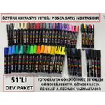 Posca 51'li Dev Set (49 Farklı Renk) Tüm Renkleri Içerir. Keçe Uçlu Akrilik Markör Kalem Pc-5m (1.8-2.5mm) Poska PC5M Pc - 5m - 51'li Set