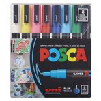 Posca Akrilik Boya Marker Seti, 8 Renk İnce, PC-3M, Sürüm 2 (PC3M8SET)