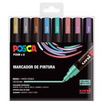 Posca UNI keçeli kalem seti, 5 m, metal, 8 adet