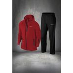 POSEIDON STORM Büyük Beden Erkek Bordo Özel Supra Penye Fermuarlı Özel Üst Alt Eşofman Günlük Giyim Takımı 4XL-10XL