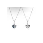 Poseidons Jewellery 925 Ayar Gümüş Işıltılı Mavi Ay Ve Yıldızlar Kalp Temalı Minimal Tarz Kolye