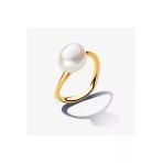 Poseidons Jewellery Gold Renk Gümüş Barok İşlenmiş Tatlı Su Kültür İncisi Yüzük