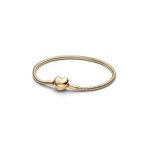 Poseidons Jewellery Gold Renk S925 Kalp Klipsli Yılan Zincir Bileklik