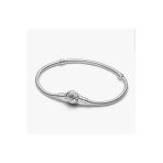Poseidons Jewellery Gümüş Renk S925 Ayar Moments Açan Gül Klipsli Yılan Zinciri Bileklik