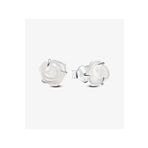 POSEİDONS JEWELLERY Minimal Tarz Açan Beyaz Gül Çivi Küpeler