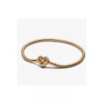 Poseidons Jewellery Poseidons Jewellery Gold Renk Sonsuz Kalp Klipsli Yılan Zincir 925 Ayar Bileklik