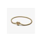 Poseidons Jewellery Poseidons Jewellery Gold Renk Zirkon Taş Detaylı Sonsuz Kalp Klipsli Yılan Zincir 925 Ayar Bileklik