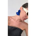 Poseidons Jewellery Poseidons Jewellery “Kobalt Mavi Dalga Formlu Büyük Küpe - Zara Tarzı İlhamlı