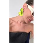 Poseidons Jewellery Poseidons Jewellery “Neon Yeşil Dalga Formlu Büyük Küpe - Zara Tarzı Model