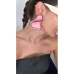 Poseidons Jewellery Poseidons Jewellery “Pembe Dalga Formlu Büyük Küpe - Zara Tarzı İlhamlı”