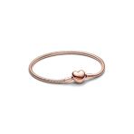 Poseidons Jewellery Rose Renk S925 Kalp Klipsli Yılan Zinciri Bileklik
