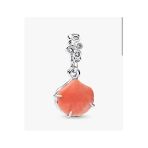 Poseidons Jewellery S925 Ayar Mercan Renkli Deniz Kabuğu Çift Sallantılı Charm