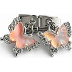 Poseidons Jewellery Taşlı Kelebek Figürlü İtalyan Charm | Görünümlü Sallantılı Bileklik Ucu