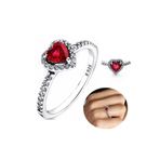 POSEİDONS JEWELLERY Yükseltilmiş Kalp Yüzük Seti