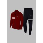 POSEIDONSTORM Özel Seri Erkek Bordo Supra Penye Kumaş Ceket Ve Eşofman Altı Fermuarlı Koşu Seti S-3xl