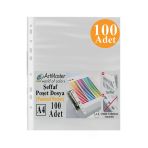 Poşet Dosya 100 Lü A-4 Şeffaf Föy Dosya 1 Paket Artmaster Ofis Okul Kenarı Delikli Poşet Dosya 80 Sayfa Kapasiteli