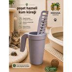 Poşet hazneli kedi kumu küreği