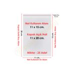 posetambalaj ambalaj ürünleri 11x15+5 cm.(11x20) 25 Adet Şeffaf Bantlı Yapışkanlı OPP Poşet