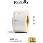 POŞETİFY 150X100 mm Etiket 250 Sarım Yapışkanlı Termal Etiket Rulo Kargo Barkod Etiketi