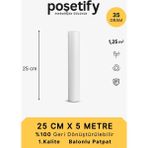 Poşetify 25 cm x 5 m Balonlu Naylon Patpat | 1. sınıf | 3 Katlı | 1,25 m2 | 35 gr/m² | Kalın Paketleme Rulosu - Çift Yönlü