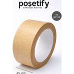Poşetify 45 mm x 40 Metre Kraft Koli Bandı Yapışkanlı Doğal Kağıt Dayanıklı Paketleme Bandı (Tekli)