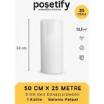 Poşetify 50CMX25METRE Patpat | 1. Sınıf Kalın Balonlu Naylon Rulo | 35GR Pat Pat Ambalaj Malzemesi - Şeffaf - 50x25